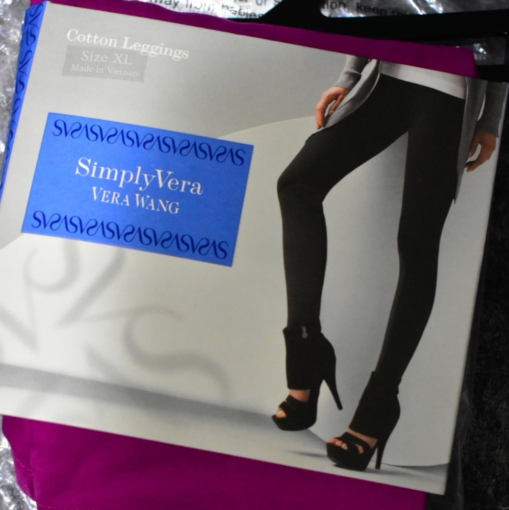 Simply Vera Wang Cotton Leggings Fushia XL